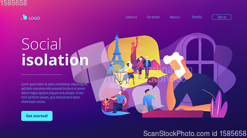 Image of Social isolation concept landing page