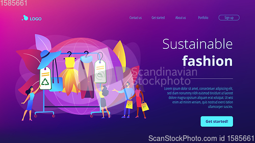 Image of Sustainable fashion concept landing page