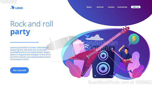 Image of Rock music concept landing page.