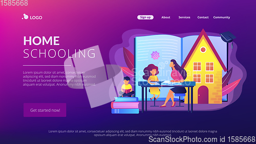 Image of Home schooling concept landing page.