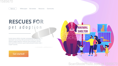 Image of Animal shelter concept landing page