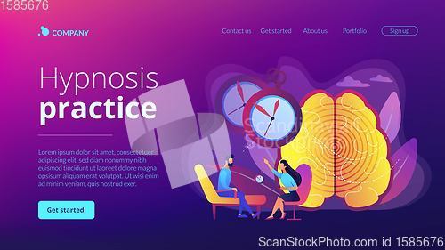 Image of Hypnosis practice concept landing page