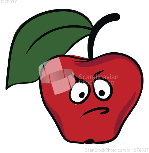 Image of Image of apple, vector or color illustration.