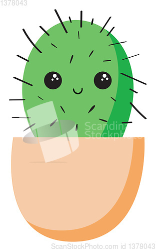 Image of Happy cactus, vector or color illustration.