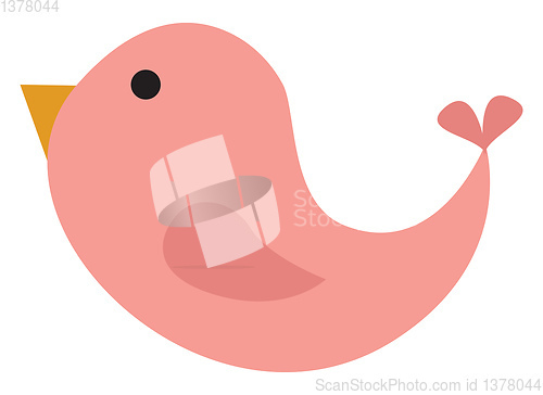 Image of Small pink bird, vector or color illustration.