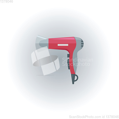 Image of Electric hair drier, vector or color illustration.