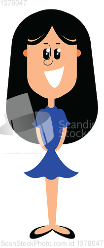 Image of Girl character, vector or color illustration.