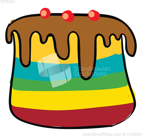 Image of Multi colored cake, vector or color illustration.