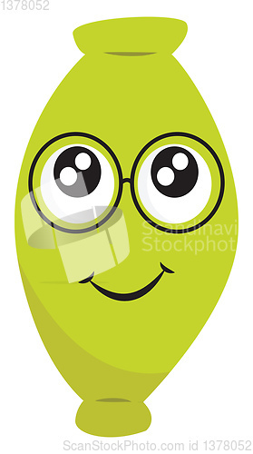 Image of Lemon with 2 eyes and smile, vector or color illustration.