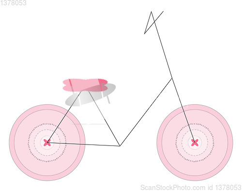 Image of Minimalistic girl bicycle, vector or color illustration.