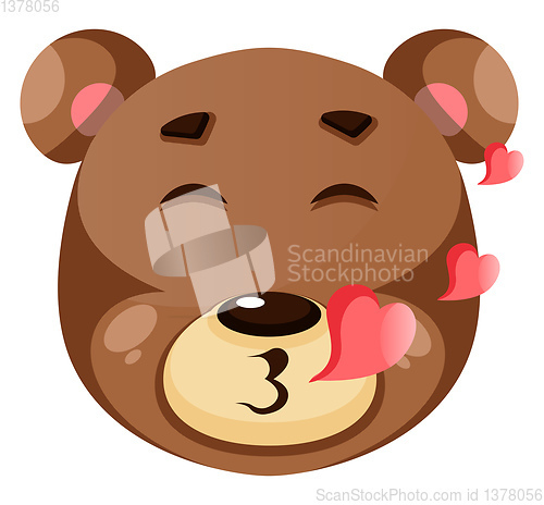 Image of Cute brown bear is in love, illustration, vector on white backgr