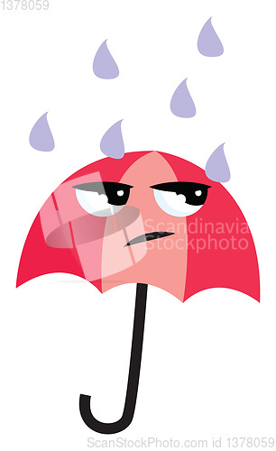 Image of Image of angry umbrella, vector or color illustration.