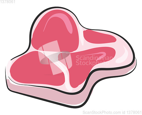 Image of Big chunk of lush meat, vector or color illustration.