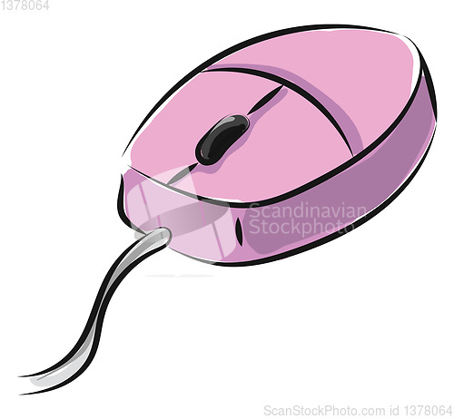 Image of Pink mouse for girls, vector or color illustration.