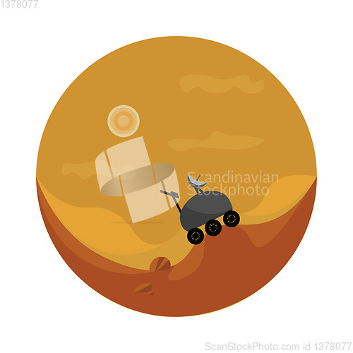 Image of A mars rover on mars, vector or color illustration.