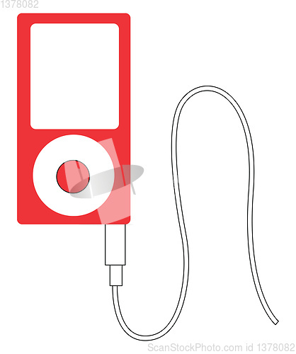 Image of  Music player, vector or color illustration.