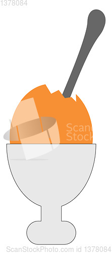 Image of Hard boiled egg, vector or color illustration.