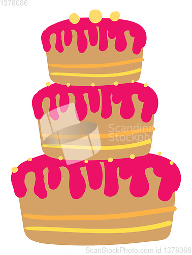 Image of A huge cake, vector or color illustration.