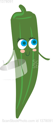 Image of Blessed okra, vector or color illustration.