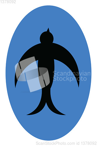 Image of Image of black bird - penguin, vector or color illustration.