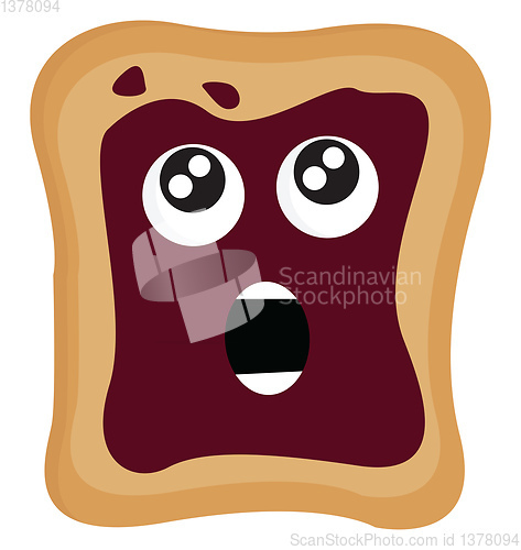 Image of Image of bread with open mouth, vector or color illustration.