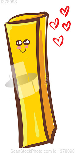Image of Image of amazing romantic French fries, vector or color illustra