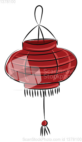 Image of Image of Chinese lamp - Chinese lantern, vector or color illustr