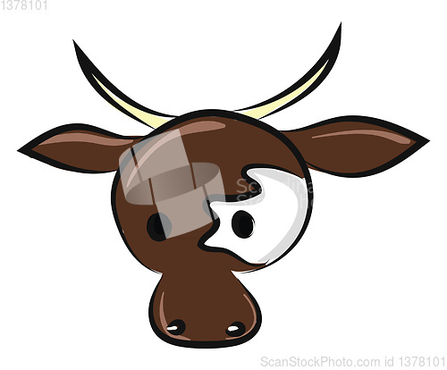 Image of Image of cow head, vector or color illustration.