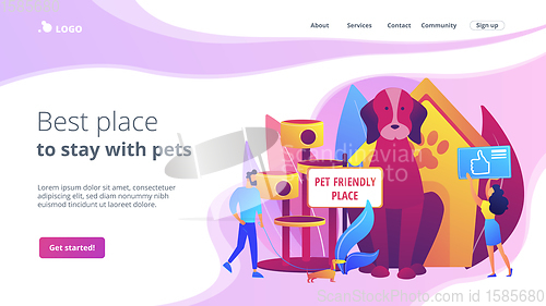 Image of Pet friendly place concept landing page