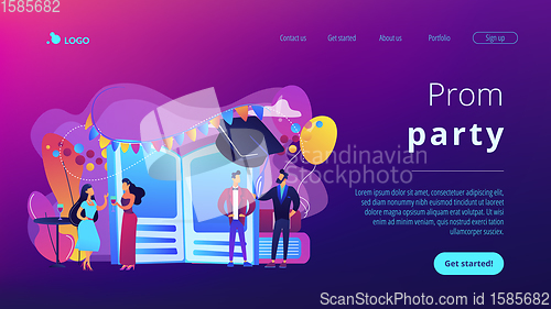 Image of Prom party concept landing page.