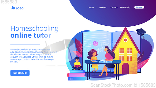 Image of Home schooling concept landing page.