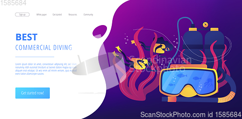 Image of Diving school concept landing page.