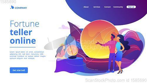 Image of Fortune telling concept landing page