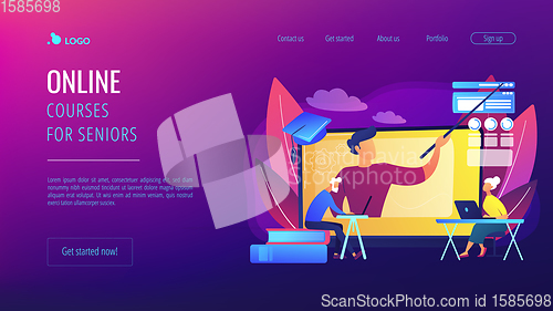 Image of Online learning for seniors concept landing page
