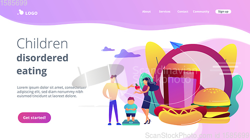 Image of Child overweight concept landing page.