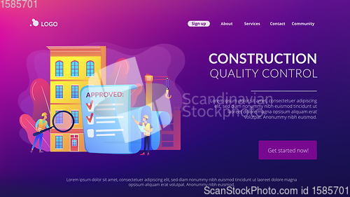 Image of Construction quality control concept landing page