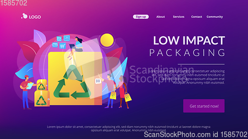 Image of Low impact packaging concept landing page