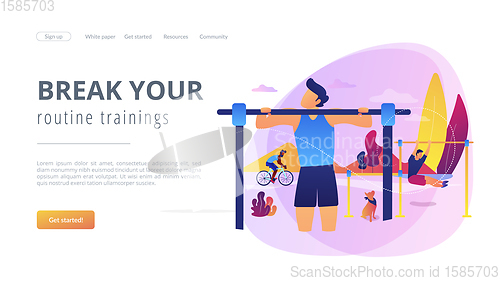 Image of Outdoor workout concept landing page.