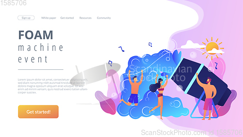 Image of Foam party concept landing page.