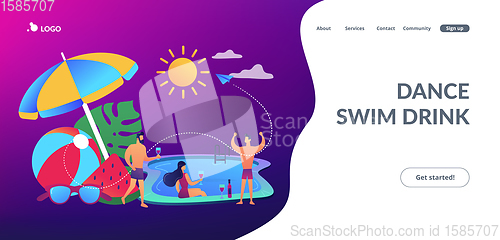 Image of Pool party concept landing page.