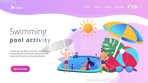 Image of Pool party concept landing page.