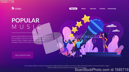 Image of Popular music concept landing page.