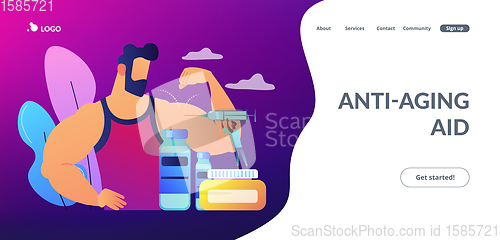 Image of Anabolic steroids concept landing page.