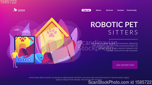 Image of Robotic pet sitters concept landing page