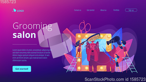 Image of Grooming salon concept landing page