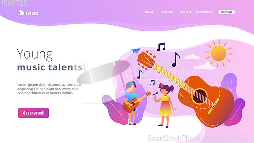 Image of Musical camp concept landing page.