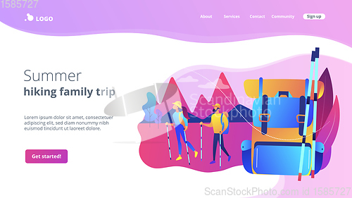 Image of Summer hiking concept landing page.