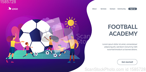 Image of Soccer camp concept landing page.