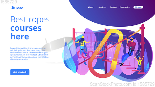 Image of Summer ropes course concept landing page.