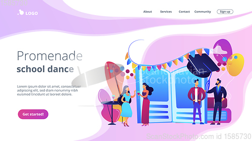 Image of Prom party concept landing page.